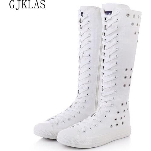 Hidden Heel 3cm Calf Boots for Women Shoes 43 White Black Flats Shoes Women Casual Cowboy Boots Femme New Fashion Punk Sneakers