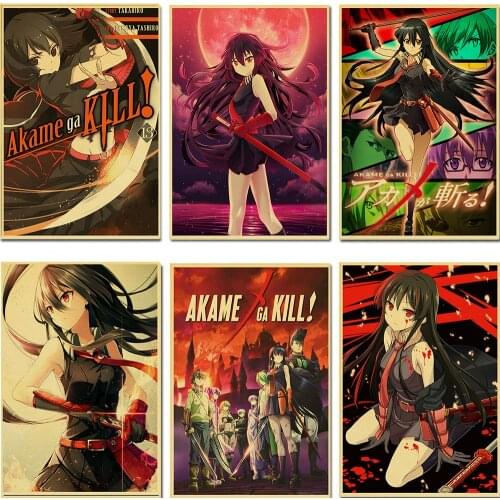 Cut The Crimson Eye Retro Poster Anime Posters Canvas Painting Home Decor Wall Art Picture Photos for Childrens Room Decoration