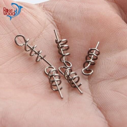 50pcs/Bag 14mm High Carbon Steel Fishing Spring Pin Connector To Fix Soft Baits Accessories Fishing Equipment