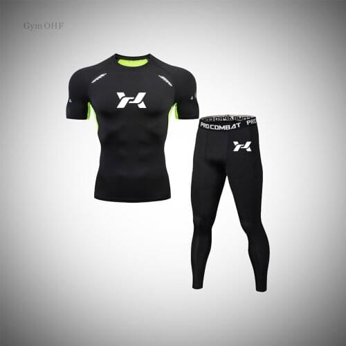 Mens Sports Suit Boxing Tight Suit Gym Suit Mens Running Suit Brand Mens Suit Quick Drying Suit Skateboard Suit Training Suit