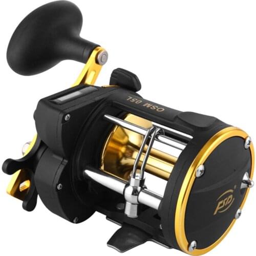 Lixada Fishing Reels Full Metal Trolling Fishing Reels Right Hand Drum Wheel Boat Sea Fishing Reel with built-in line counter