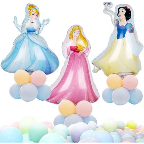 Large Cinderella Snow White mermaid Princess Foil Balloons 18inch Baby girl Birthday Party Decorations kids Helium Balls toys