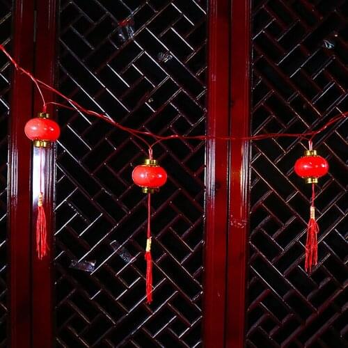 4M 20pcs Led Red Lantern String lights for New Year Spring Festival Home Decoration Garden Event Party Light Supply EU Plug New