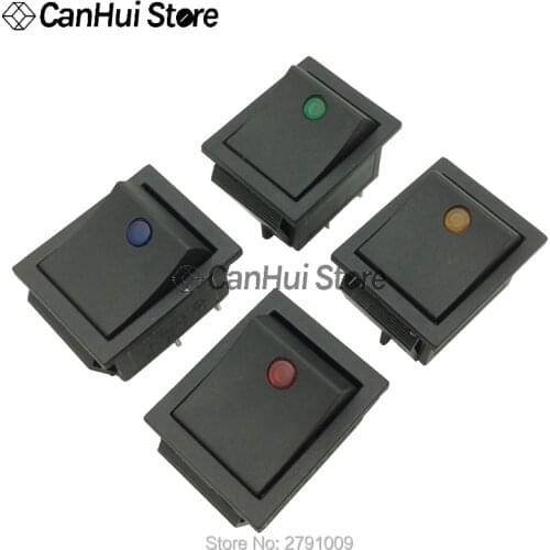 2PC KCD4 Rocker Switch LED Ship Type Switch 4PIN ON-OFF With light Cats eye Red yellow green blue Power Button 31x25mm 16A 250V