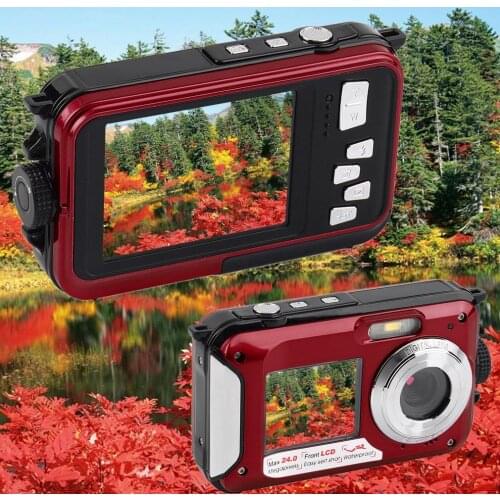 Waterproof Digital Camera 5M 16X Zoom Underwater Shockproof HD cam 2.7inch LCD CMOS waterproof Cameras DC double Screens camera