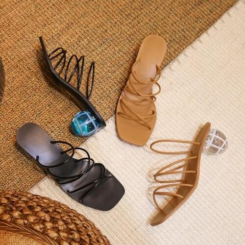 Womens Shoes 2021 New Summer Sandals Womens Transparent Crystal Heel Thin Strap Sexy Womens Shoes