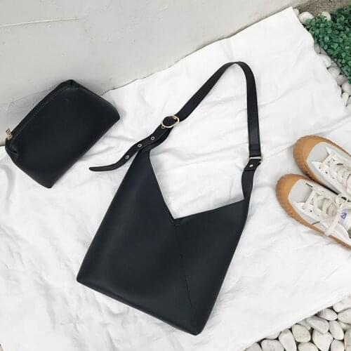 Pu leather ladies shoulder bag fashion simple casual single shoulder tote bag