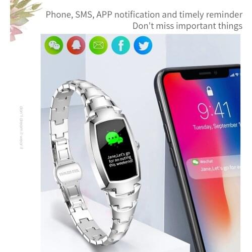 Smart Watch Women Heart Rate Monitoring Call Reminder IP67 Waterproof Pedometer Bluetooth Womens Watches H8 Pro for Android IOS