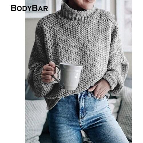 Winter Knitting Sweater Ladies Solid Color Half Turtleneck Pullover Long Sleeve Loose Casual Jumpers Female Oversize Comfort Top