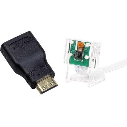 1 Pcs Mini HDMI Port to A Standard HDMI Cable Adapter & 1 Set 5MP Camera Module Webcam Video 1080P+Transparent Holder