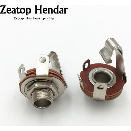 100Pcs 6.35mm 1/4 Inches Guitar Amplifier Mono Female Jack Socket with Switch Function for Guitar Parts