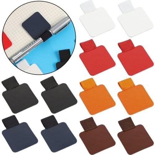 12Pcs Self-Adhesive Leather Pen Clip Pencil Elastic Loop For Notebooks Journals Clipboards Pen Holder Elastic Loop