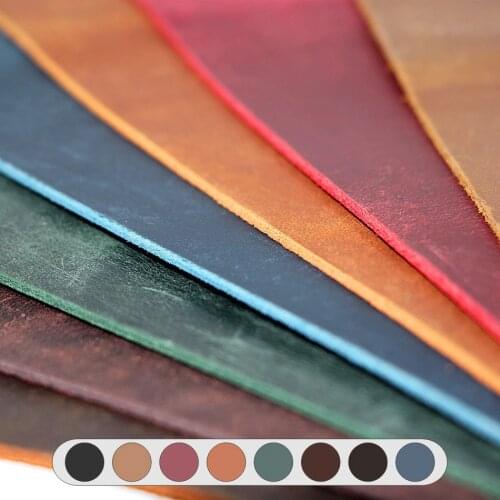 2.0mm Genuine Leather Crazy Horse Leather Material Leathercraft Vintage Oil Tanned Leather Piece Pull-Up Cowhide