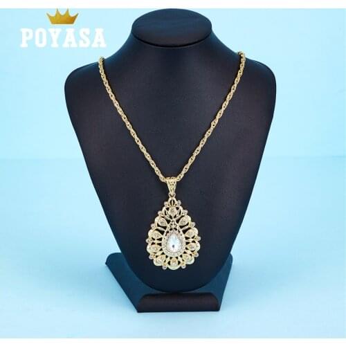 2020 AUG Moroccan Caftan wedding gold color necklace with pendant for women fashion jewelry