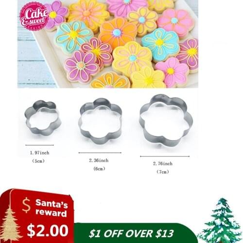 3pcs/set Stainless Steel Shape Of Plum Blossom Cookie Cutter Mold Pastry Biscuit Fondant Cake DIY Baking Decorating Tools