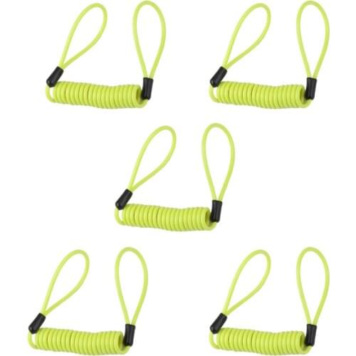 5x Security Brake Disc Lock Reminder Cable Coil Wire Motorcycle Scooter Lanyard