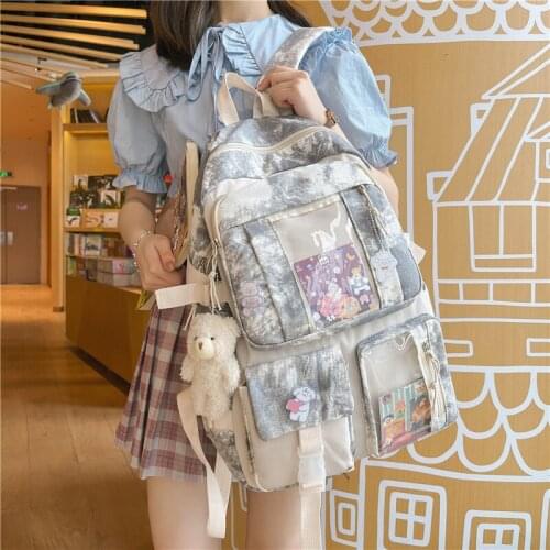 ALLKACI Women Nylon Backpack Candy Color Waterproof School Bags for Teenagers Girls Patchwork Backpack Female Rucksack Mochila50