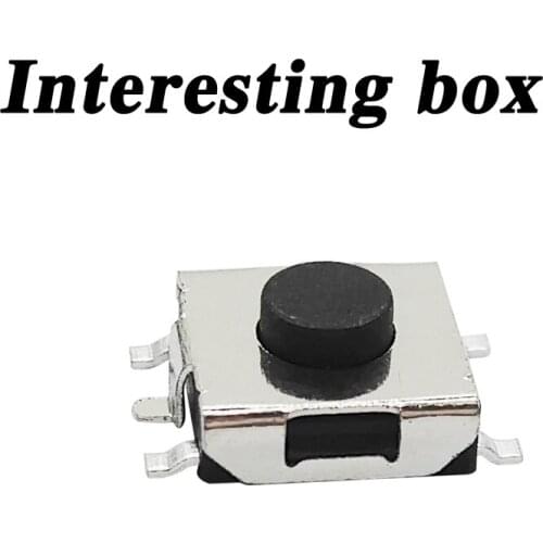 Free shipping TS-E001 touch switch 6.2*6.2*3.1 five-foot black button button 6x6x3.1 flat seat patch DIY handmade accessories