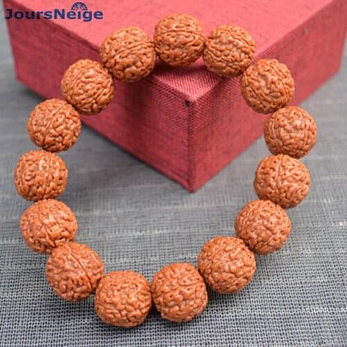 High Quality Yellow Red Skin Big Strawberry King Kong Bodhi Bracelets Dragon Scarlet Buddha Prayer Japa Mala Wood Hand String