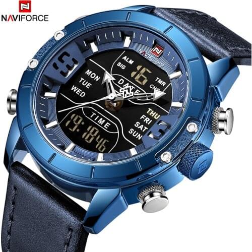 2021New NAVIFORCE Fashion Watches Men Quartz Watch Leather Military Mens Water Resistance Calander Male Clock Relogio Masculino