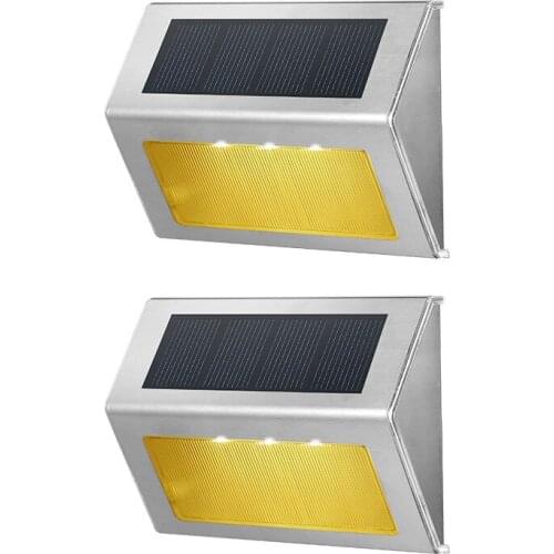 Solar Power Sensor Wall lamps stair light Garden Step Stair Deck Lights Lamp Waterproof Outdoor Emergency Lighting