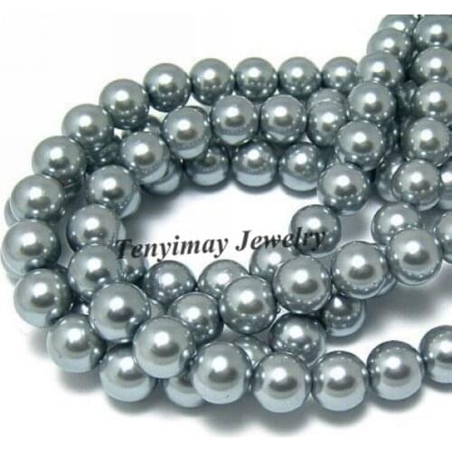 Cheap 10mm Imitation Pearl Wholesale, Grey Imitation Pearl Loose Beads Free Shipping