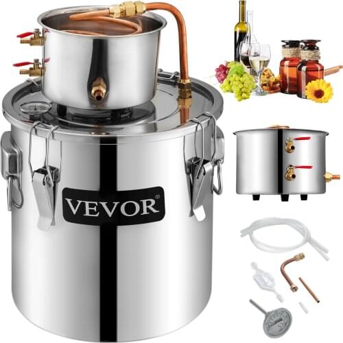 VEVOR 12L Water Alcohol Distiller SENREAL 3GAL Copper Wine Making Boiler Multi Home DIY Brewing Distilling Kit
