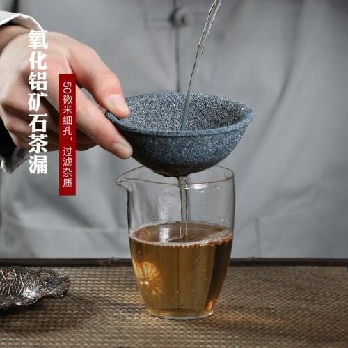 Two 】 alumina ore without hole) household ceramics filter screen bracket tea bucket tea accessories