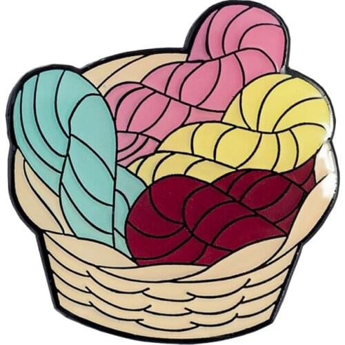 Yarn Basket Enamel Pin crochet knit badge Enamel Pin