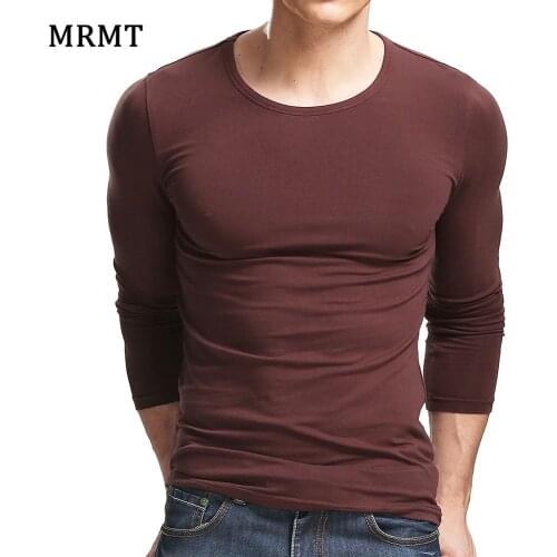 MRMT 2021 Lycra Cotton MenS T-Shirt 5XL Long Sleeved T Shirt Men Pure Color Casual Mens Long Sleeve Tshirt For Male
