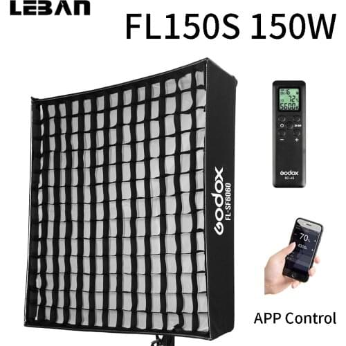 Godox FL150S 150W Flexible LED Video Light Rollable Cloth Lamp + Honeycomb Grid Softbox + Controller + Remote Control and APP