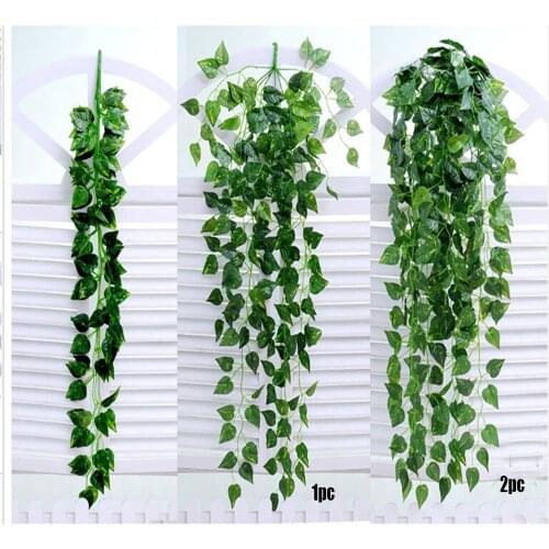 1Pcs Green Artificial Fake Hanging Vine Plant Leaves Garland Home Garden Wall Decoration