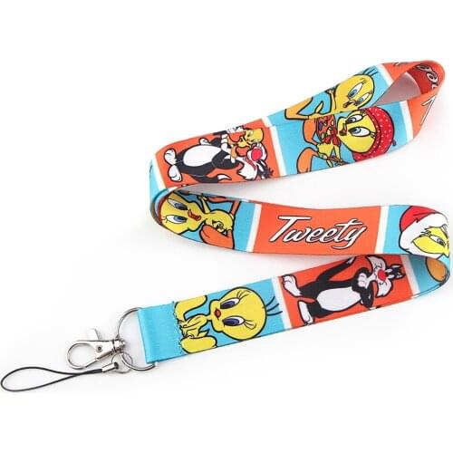 JF0174 Cat Funny Cartoon Keychain Lanyards Badge ID Holder ID Card Pass Cell Phone USB Neck Straps Badge Holder Key Band