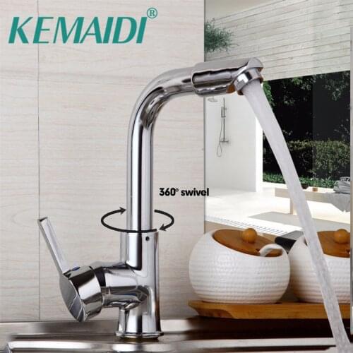 KEMAIDI US Kitchen Faucets Basin Tap Mixer Swivel Faucet Bathroom Sink Faucet Hot And Cold Taps Deck Mounted Single Hand