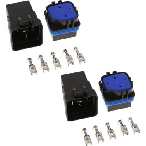 4Pcs 12V 40A Car Vehicle 4-Pin Waterproof Sealed Integrated Relay Socket Kit