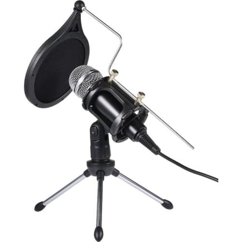 1Set USB Computer Microphone Phone Condenser Mic Stand for Broadcast Interview