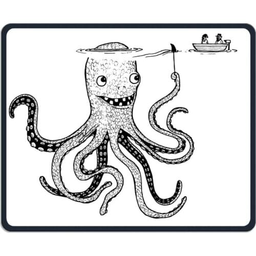 Mouse Pad Fishmans Shark Octopus Illustration Office Rectangle Non-Slip Rubber Mousepad Comfortable Gaming Mouse Mat