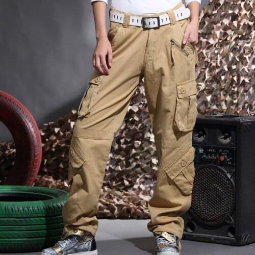 Male and Female Couples Trousers Autumn Winter Cargo Pants Mens Joggers Fashion Style Hip Hop Jeans Many Pockets
