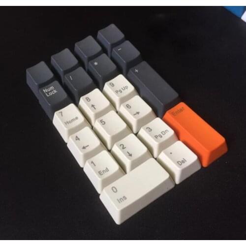 21 Keys Carbon Orange Beige Number Keypad Keycap Set for Mechanical Keypad