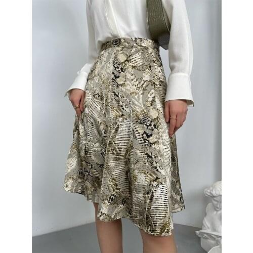 Oeuvrey Womens Boho Python Pattern Skirt Summer Beach Fringed Mid Long Floaty Midi Wrap Skirts