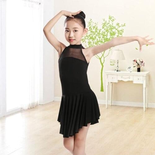 Girls Sleeveless Latin Dance Dress for Stage Practice Dance Costume Elegant Children Ballroom Kid Samba Professional Clothes