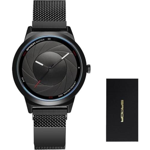 SANDA 2020 Top Brand New Waterproof Men Watch Creative Shutter Dial Magnet Buckle Quartz Wristwatch Gifts Relogio Masculino 1007