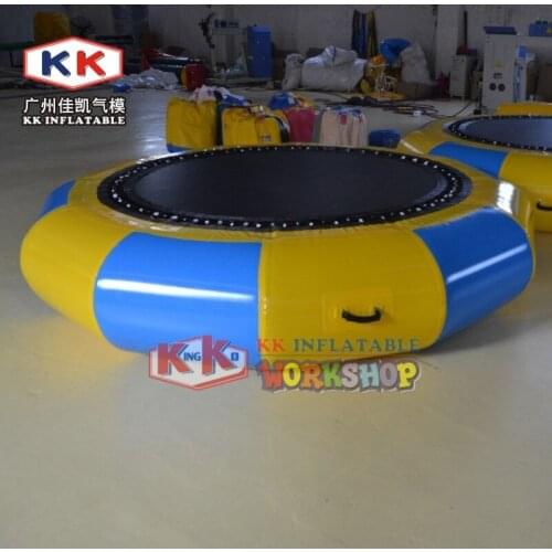Family inflatable floating jumping trampoline, inflatable towable water park game for adults
