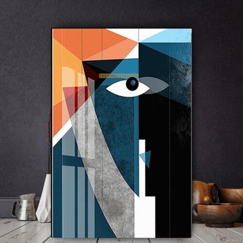 Modern Abstract Geometric Figure Face Canvas Painting Scandinavian Posters and Prints Wall Art Pictures Cuadros for Living Room
