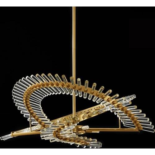 Modern Lustre Crystal Led Chandeliers Lighting Copper Led Chandelier Lamp Living Room Hanging Light Fixture Suspension Luminaire