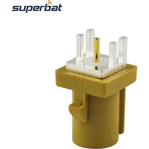 Superbat 10pcs Fakra K Curry PCB Mount Plug End Launch Straight Connector Radio With IP Output