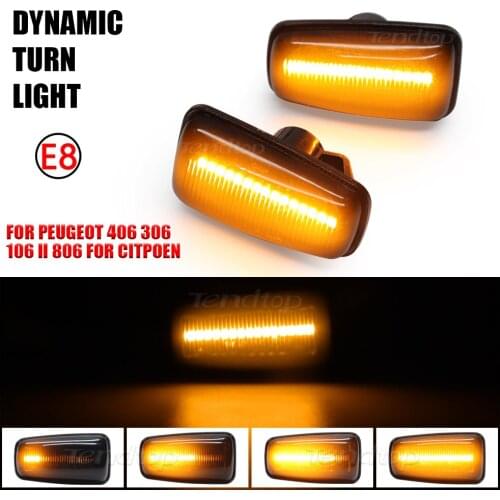 LED Dynamic Blinker Sequential Flashing Light For Peugeot 306 106 406 806 Expert Partner For Citroen Berlingo Jumpy Saxo Xantia
