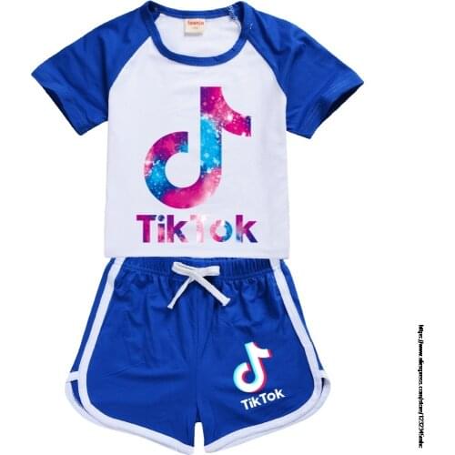 Tik Tok 2-16Years Boys Clothing Set Children T-Shirts + Shorts Pants 2pcs Suits Toddler Girls Clothing Kids Tracksuit Sportsuit