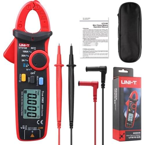UNI-T Mini Clamp Meter UT210E UT210D True RMS AC/DC Voltage and Current Digital Tester VFC Capacitor Multimeter Tool