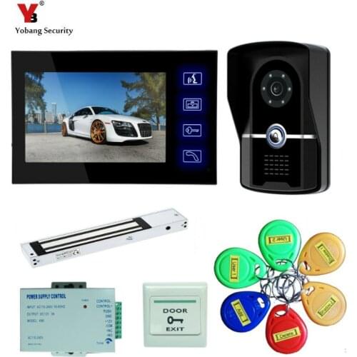 Yobang Security 7" Color Video Door Phone Video Intercom Door Intercom IR Night Vision Camera Doorbell Kit for Home Apartment